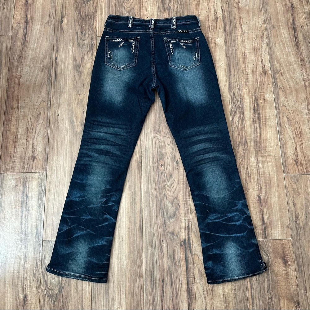 Like New Cowgirl Tuff Dark Blue Boot Cut Twisted Mustang Jeans Size: 33x34 - Picture 5 of 11